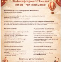 Flexibler Studierendenjob: raus aus der Bib - rein in den Zirkus!